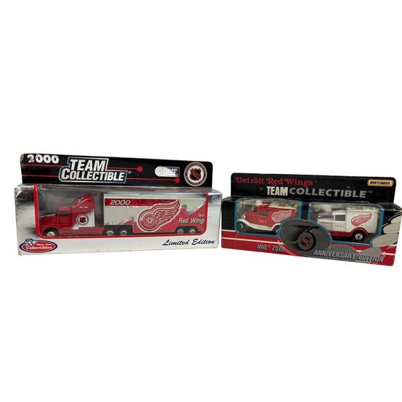 VTG Lot of 2 NHL Red Wings Diecast Trucks Limited Edition 75th Anniversary - Picture 1 of 9
